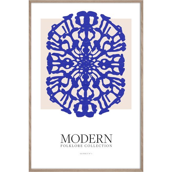 Obraz drukowany z ramą w zestawie 60x90 cm Blue Folklore – Styler