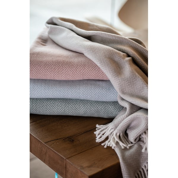 Szarobrązowy pled z domieszką bawełny Euromant Skyline, 140x180 cm-image-4