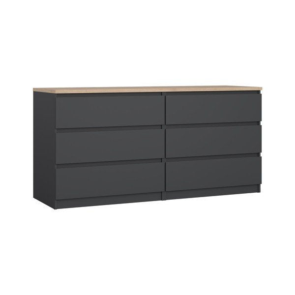 Ciemnoszara komoda 154x76x50 cm Naia – Tvilum