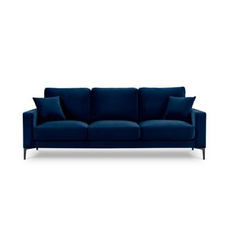 Granatowa aksamitna sofa Kooko Home Harmony, 220 cm