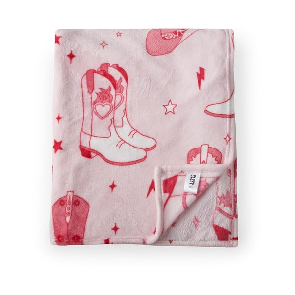 Różowa narzuta z mikropluszu 200x240 cm Cowgirl Boot – Sassy B