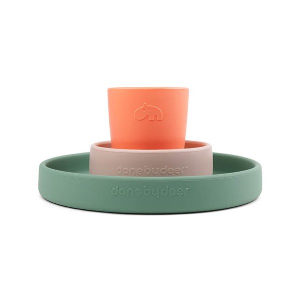 3-częściowy zestaw silikonowych naczyń dla dzieci Croco – Done by Deer-image-1