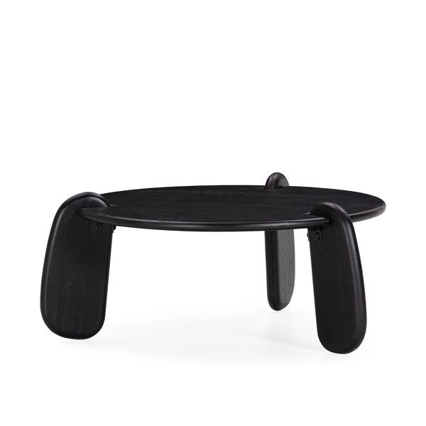 Czarny okrągły stolik z litego drewna mango ø 80 cm Tamira – MOME-image-3