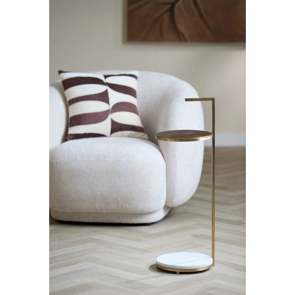 Okrągły stolik z marmurowym blatem ø 26 cm Leda – Light & Living-image-2