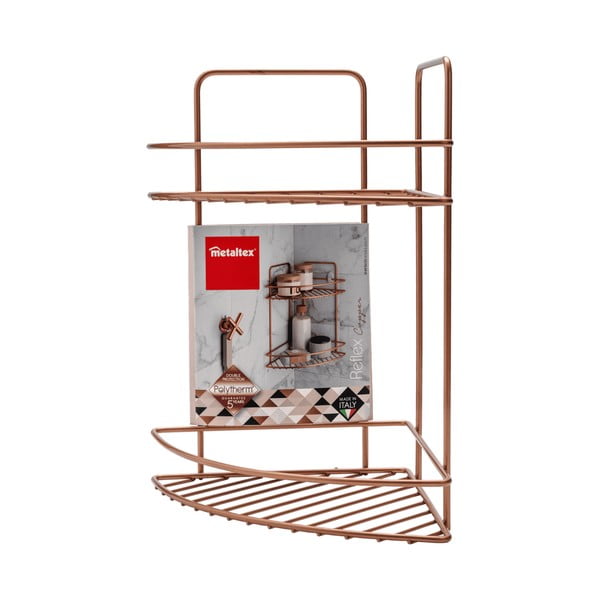 2-poziomowa narożna półka łazienkowa Metaltex Copper-image-3