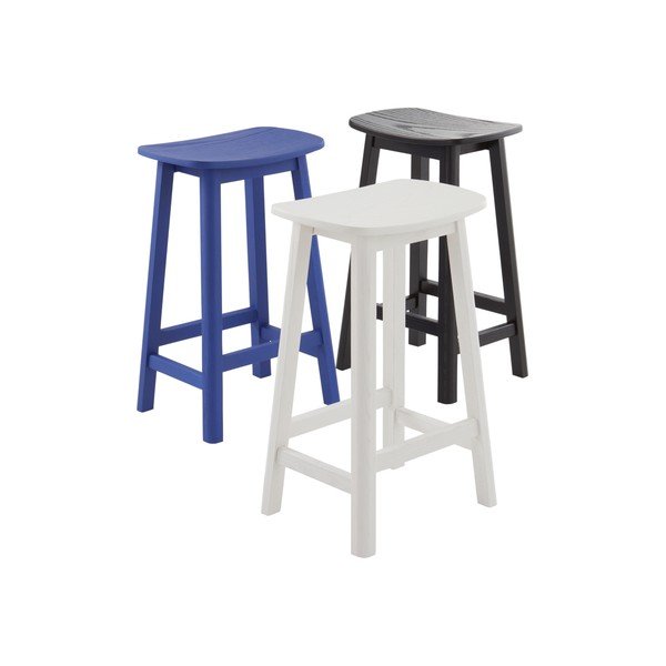 Biały hoker z litego drewna jesionowego (wysokość siedziska 65 cm) Selene – Jotex-image-4