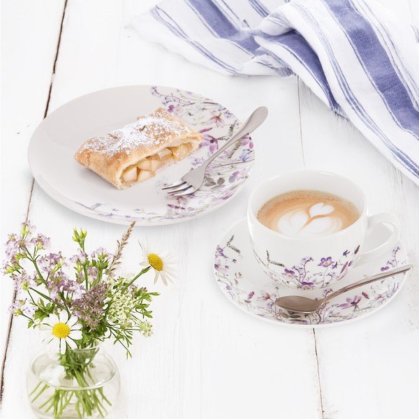 Biało-fioletowa porcelanowa filiżanka 280 ml Louka – Orion-image-1