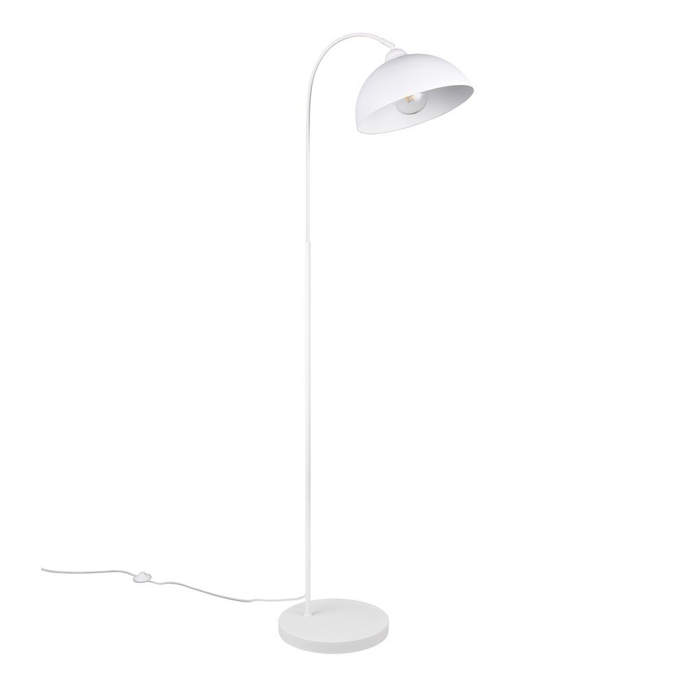 Biała lampa stojąca z metalowym kloszem (wysokość 170 cm) Sierra – Reality