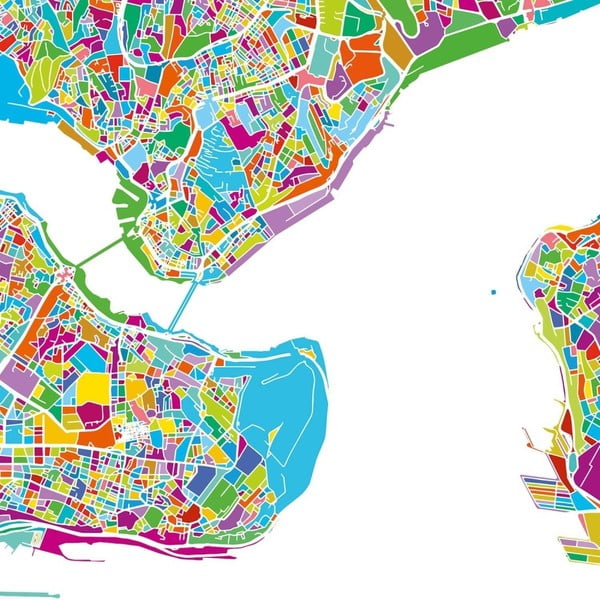 Obraz Homemania Maps Istanbul, 60x60 cm