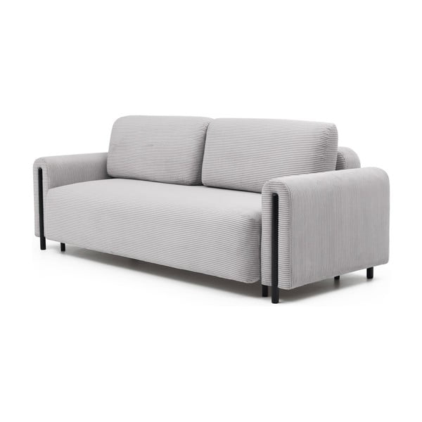 Jasnoszara sztruksowa rozkładana/ze schowkiem sofa 244 cm Arcadova – ELTAP-image-2