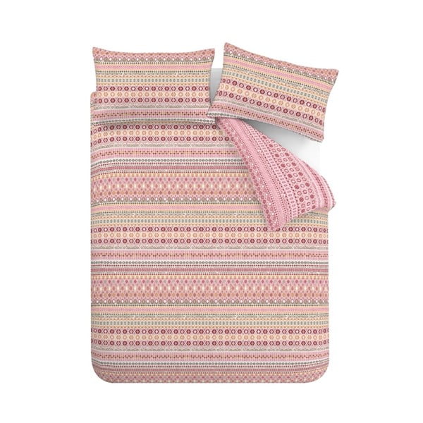 Czerwona flanelowa pościel dwuosobowa 200x200 cm Fair isle – Catherine Lansfield-image-2