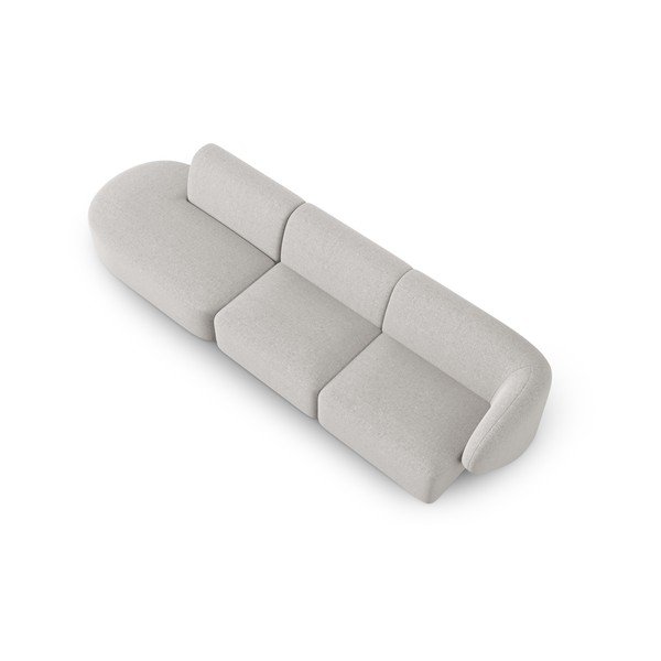 Jasnoszara sofa  z tkaniny szenilowej prawostronna 311 cm Paolo – Milo Casa-image-1