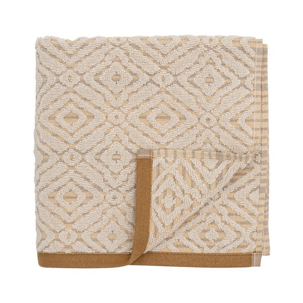 Musztardowo-kremowy bawełniany ręcznik 100x50 cm Malou – Bloomingville
