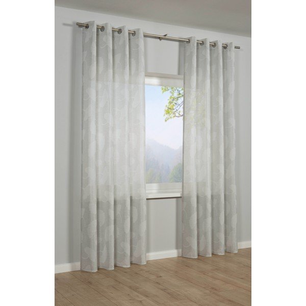 Jasnoszara zasłona żakardowa 140x245 cm Gingko – Sehlbach-image-1