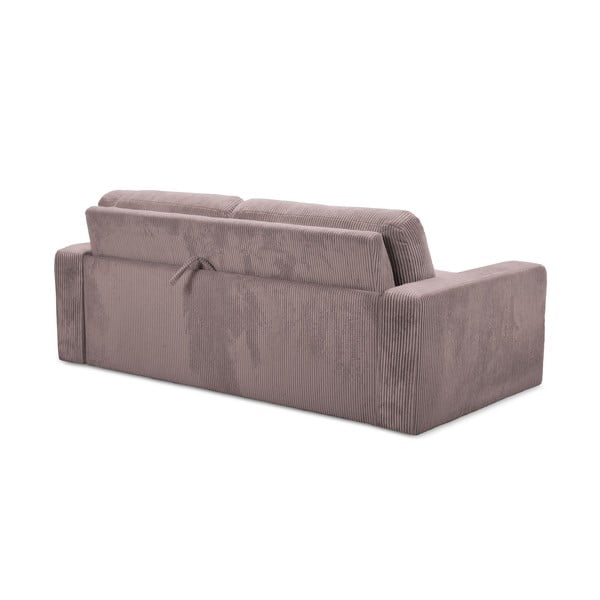 Szaroróżowa sztruksowa rozkładana sofa 195 cm Nona – Makamii-image-4