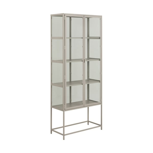 Szara witryna 77x186x35 cm Seaford – Actona-image-2