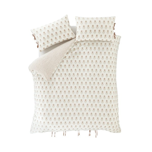 Biała pościel dwuosobowa 200x200 cm Woodblock Floral – Pineapple Elephant