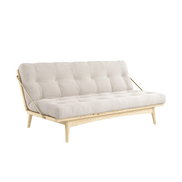 Sofa rozkładana ze sztruksową tapicerką Karup Design Folk Raw/Natural-image-3