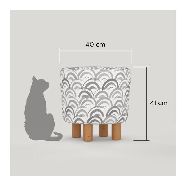 Taboret z drewnianymi nogami Cono Mimar, ⌀ 41 cm-image-2