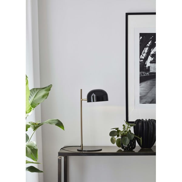 Czarna lampa stołowa z podstawą w kolorze miedzi Markslöjd Pose-image-1