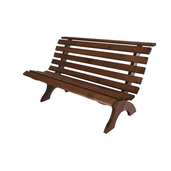 Brązowa drewniana ławka ogrodowa Retro – Rojaplast-image-1