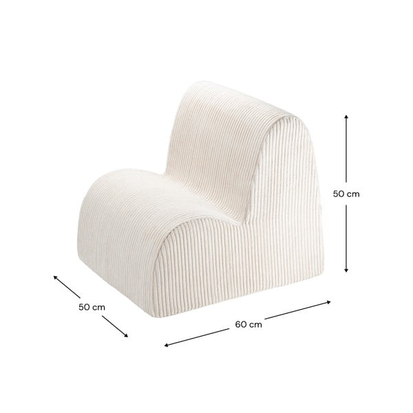 Kremowy sztruksowy fotel dziecięcy Cloud – Wigiwama-image-3