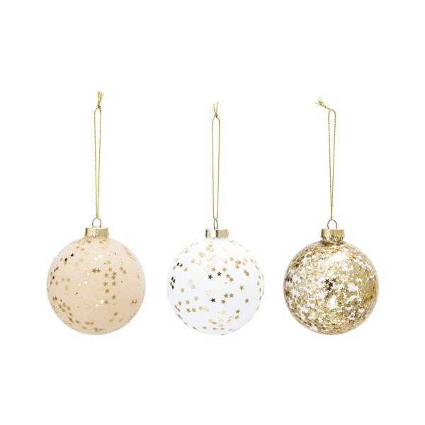 Zestaw 3 szklanych bombek Bloomingville Ornament, ⌀ 8 cm