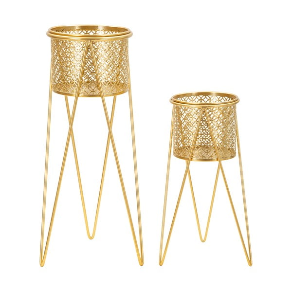 Metalowe kwietniki 2 szt. ø 20 cm (wysokość 46 cm) Nat – Mauro Ferretti