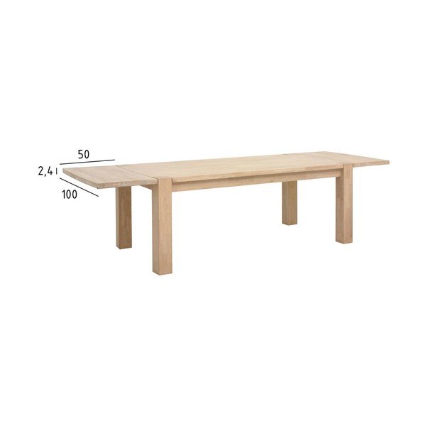 Dodatkowy blat do stołu z litego drewna dębowego 100x50 cm Texas – Furnhouse-image-4