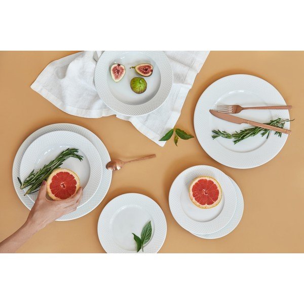 12-częściowy zestaw białych talerzy z porcelany Bonami Essentials Imperio-image-1