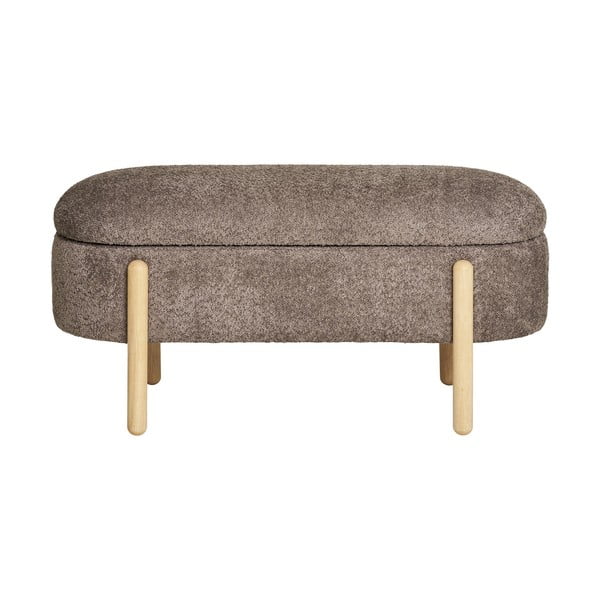 Brązowa ławka z materiału bouclé Branca – House Nordic