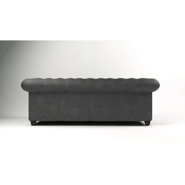 Antracytowa aksamitna sofa 230 cm Cambridge – Ropez-image-2