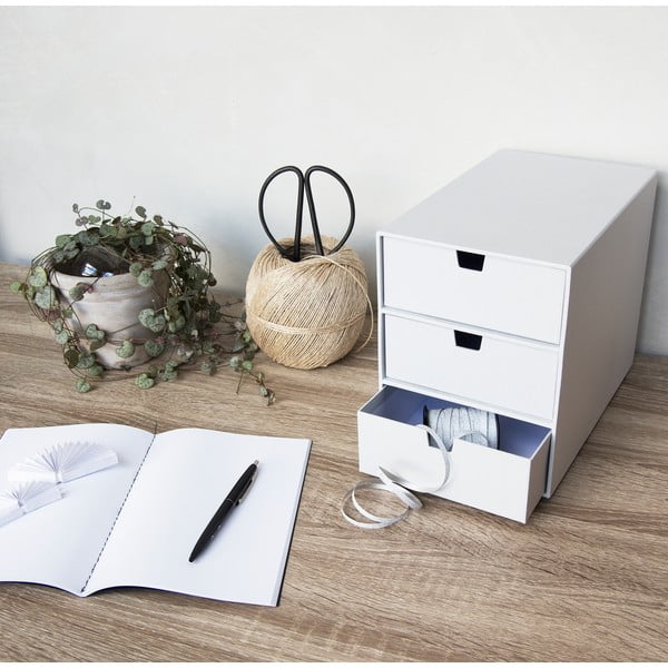 Biały organizer z 3 szufladkami Bigso Box of Sweden Ingrid-image-3