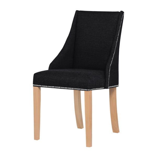 Czarne krzesło z brązowymi nogami Ted Lapidus Maison Patchouli