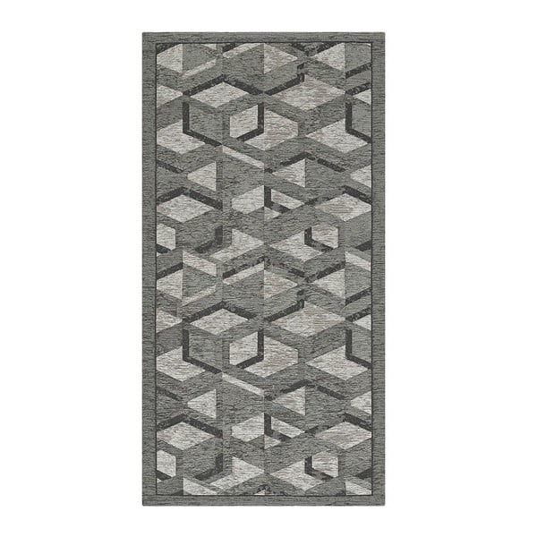 Szaro-czarny chodnik Floorita Hypnotik, 55x240 cm