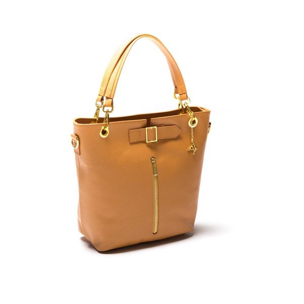 Torebka skórzana Zipper Cognac-image-2