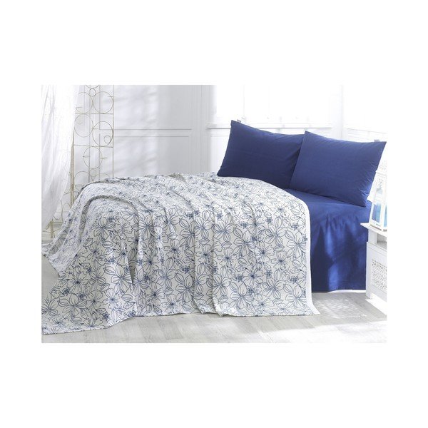 Lekka narzuta z dwiema poszewkami na poduszkę i prześcieradłem Jasmine, 220x240 cm-image-1