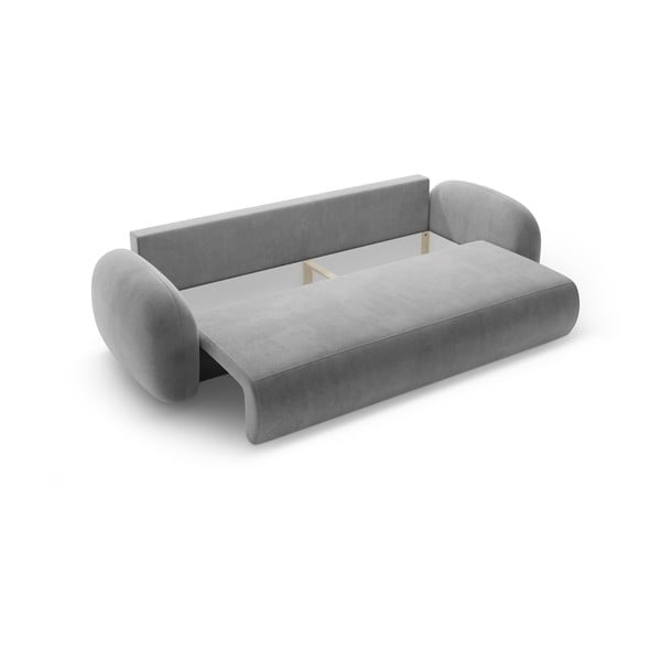 Ciemnoszara aksamitna rozkładana/ze schowkiem sofa 262 cm Tonale – Cosmopolitan Design-image-3