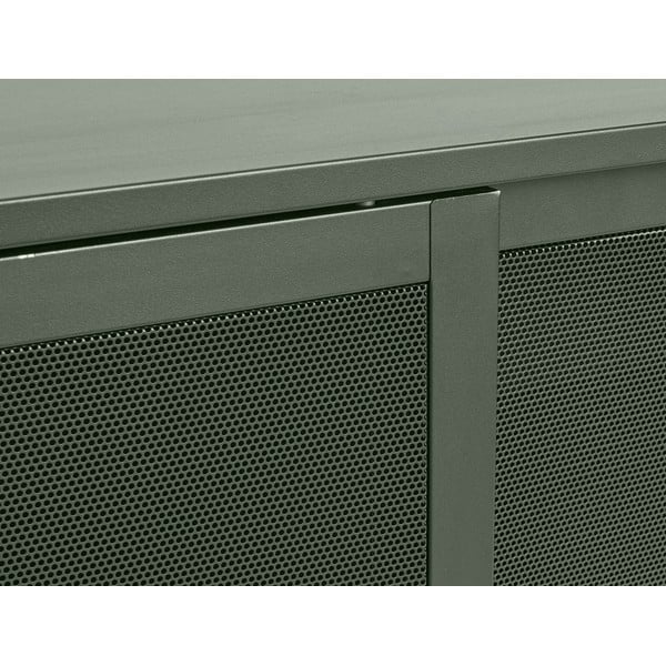 Ciemnozielona metalowa niska komoda z drzwiami przesuwnymi 160x75 cm Veep – Unique Furniture-image-3