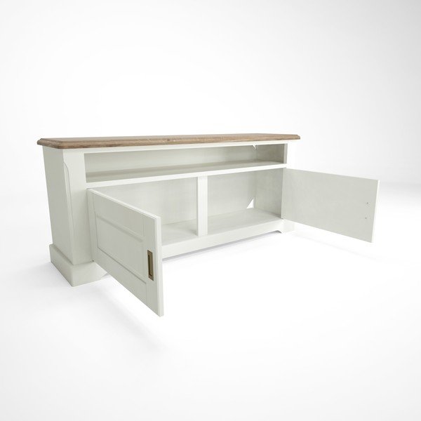 Biała szafka drewniana pod TV Artemob Campton-image-2