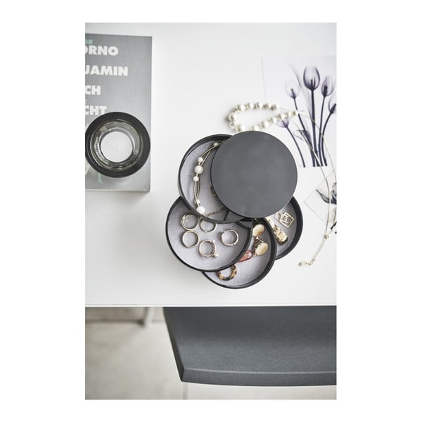 Czarna wielopoziomowa szkatułka na biżuterię YAMAZAKI Tower, ⌀ 10 cm-image-2