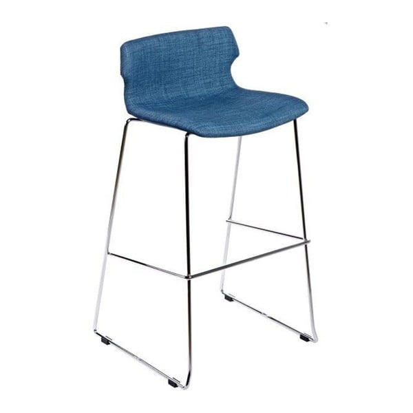 Krzesło barowe D2 Techno, tapicerowane, niebieskie