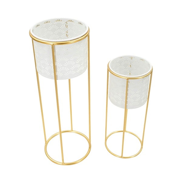 Metalowe kwietniki 2 szt. ø 17 cm (wysokość 46 cm) Whity – Mauro Ferretti-image-2