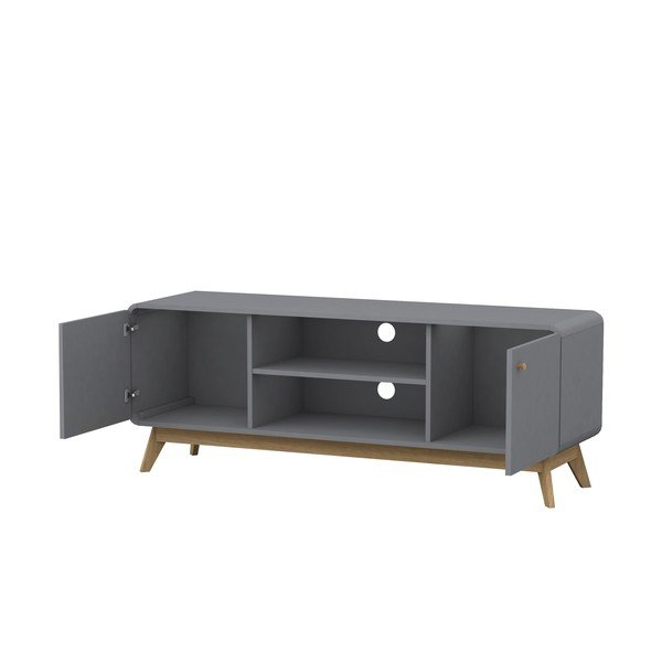 Szara szafka pod TV 140x53 cm Caitlin – Støraa-image-3