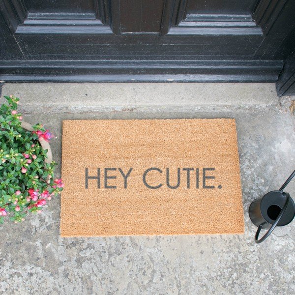 Wycieraczka z naturalnego włókna kokosowego Artsy Doormats Hey Cutie, 40x60 cm-image-1