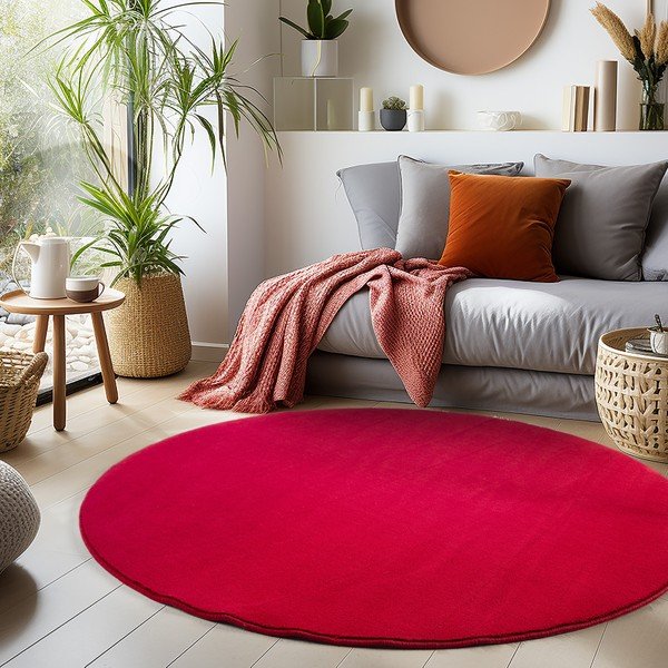 Czerwony okrągły dywan odpowiedni do prania ø 160 cm Sky – Ayyildiz Carpets-image-1