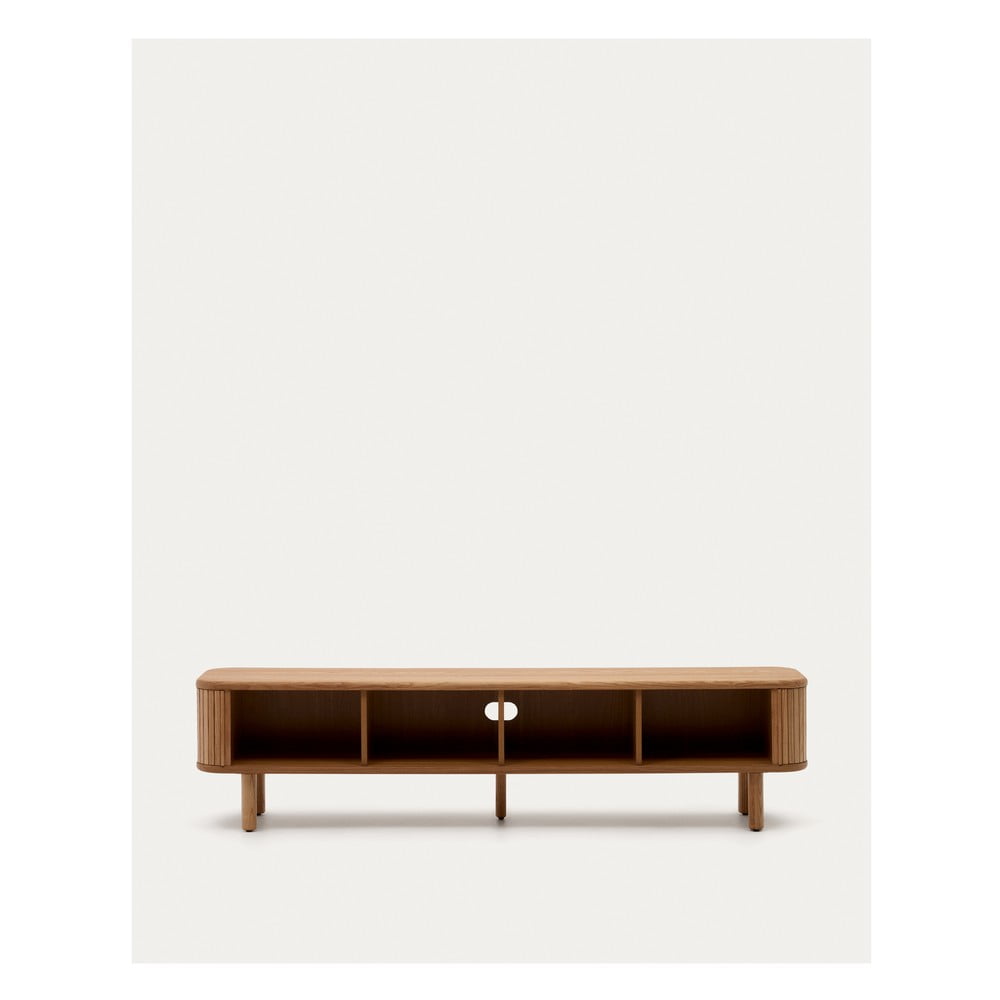 Szafka pod TV w dekorze jesionu w naturalnym kolorze 200x50x40 cm Mailen – Kave Home (zdjęcie 4)