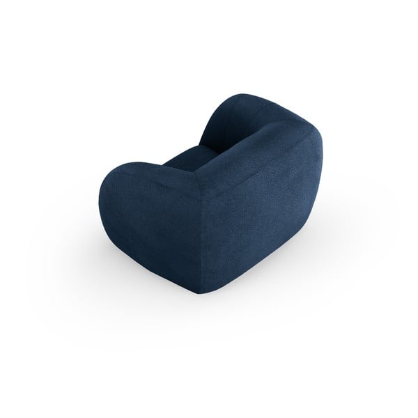 Niebieski fotel z materiału bouclé Essen – Cosmopolitan Design-image-3