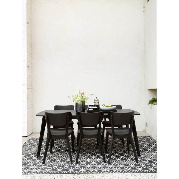 Czarne dębowe krzesło do jadalni z grafitowym siedziskiem Rowico Cato-image-3