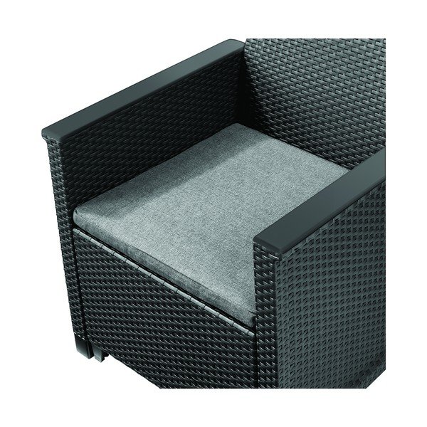 Ciemnoszary zestaw mebli ogrodowych z imitacji rattanu dla 2 osób Elodie – Keter-image-2